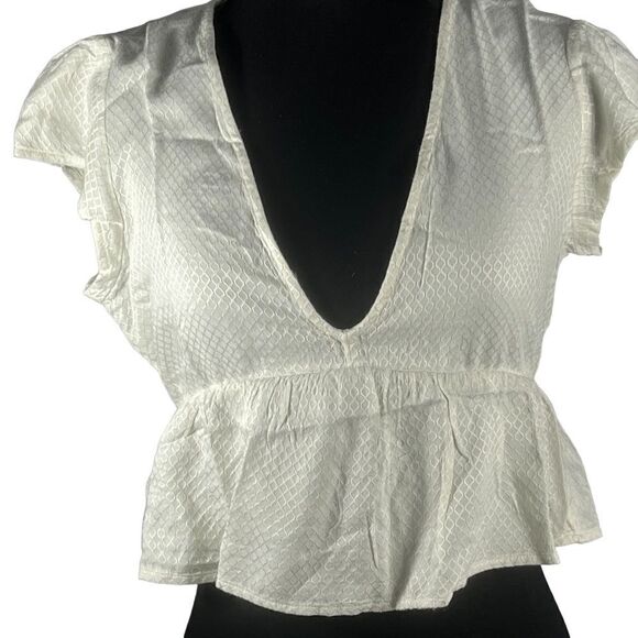 𝅺ROXY Sweet Release Woven Crop Top Style ARJWT03206 Size S in Snow White (WBK0) - Picture 3 of 16
